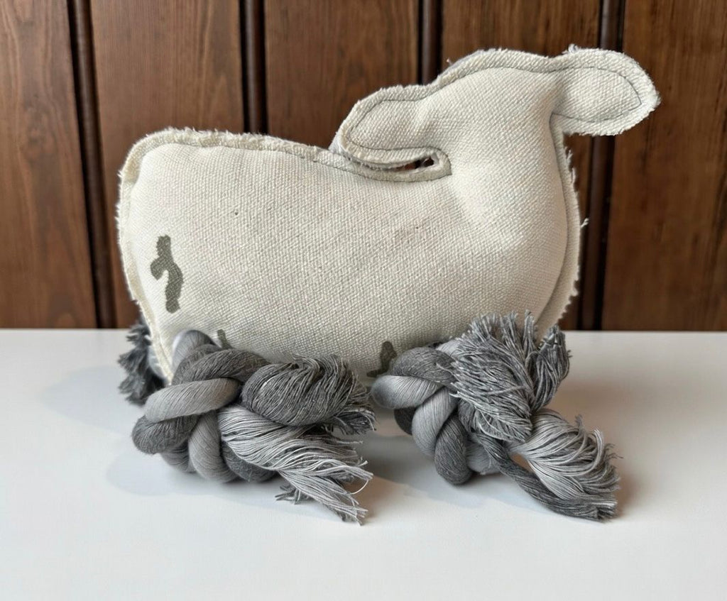 Sheep Dog Toy With Internal Squeaker and Rope Legs
